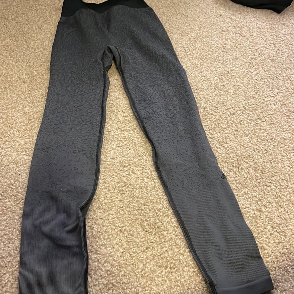Adidas knit, textured gray leggings